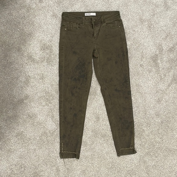 Zara Army Green Acid Wash Jean - Picture 1 of 4